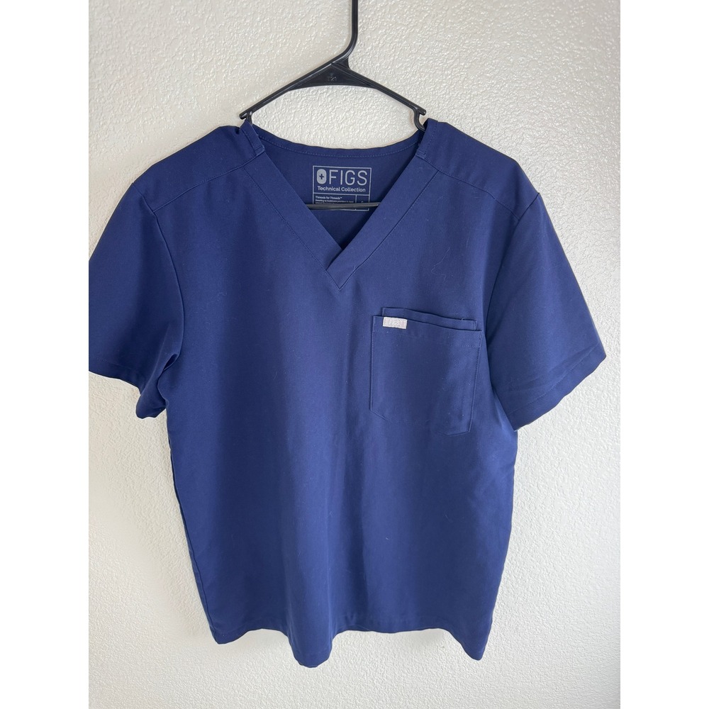 FIGS Technical Collection Women's Scrub Top, Navy Blue, Threads for Threads